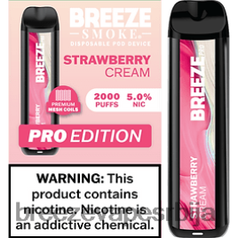 Breeze Pro 2000 пуффс HZ0HTV13 крем од јагода - Breeze Vape Price